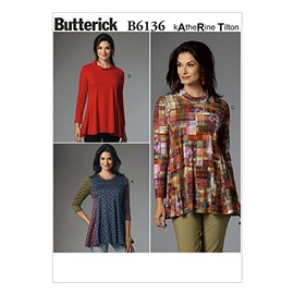 Butterick Patterns B6136 Misses' Tunic Sewing Template, Size Y (XSM-SML-MED)