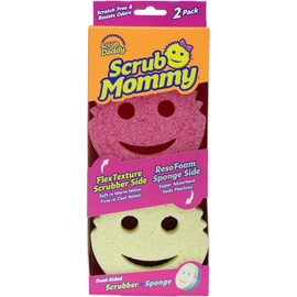 Scrub Daddy Scrub Mommy Scheuerschwamm, Topfreiniger Schwamm Küche, Putzmittel mit Texturveränderung, kratzfreier Smiley Spülschwamm, geruchsresistente Schwämme, Geschirrschwamm - 2er-Pack Rosa