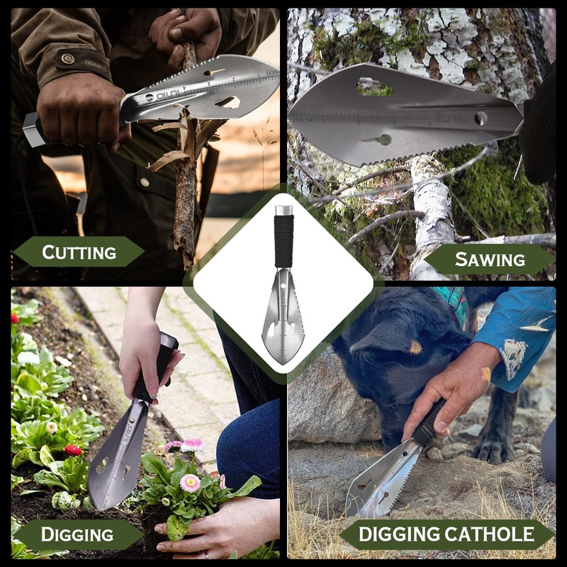 iunio Hiking Trowel, Camping, Backpacking, Portable Shovel, Multitool, Ultralight Camp