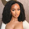 Lametope Glueless Half Wig Human Hair Kinky Curly 3 In