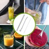 4 Pack Stainless Steel Straws with 2 Built-in Cleaning Brushes