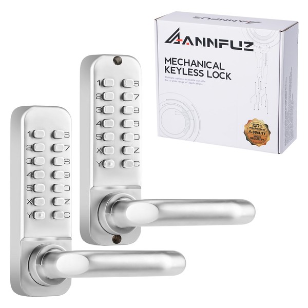 ANNFUZ Mechanical Keyless Entry Door Lock with Keypad, Double-Sided Keypad