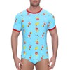 Landofgenie Men's Bodysuit Onesie Pyjamas Short Sleeve Romper for Men