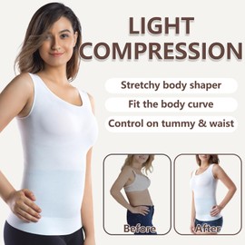 +MD Camisole Tops for Women, Light Compression Shapewear Tank Tops for Tummy Waist and Hips Control