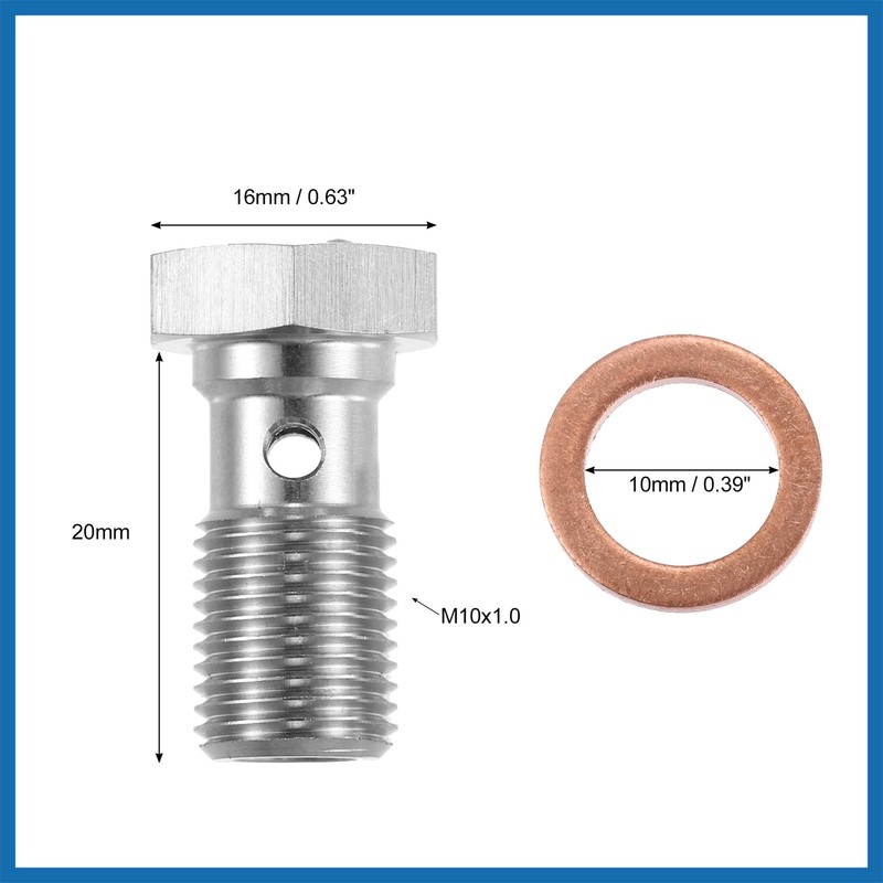 A ABSOPRO 2 pieces thread turbo brake line banjo single