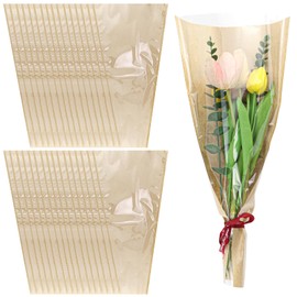 LCJAOF 50pcs Bouquet Bag Paper Bouquet Sleeve Wrapping Paper