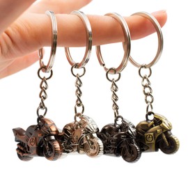 VmG-Store Keyring Motorcycle Car Metal Pendant for Motorcyclists Mini with Key Ring Key Chain for Keychain Biker Gift, silver chrome