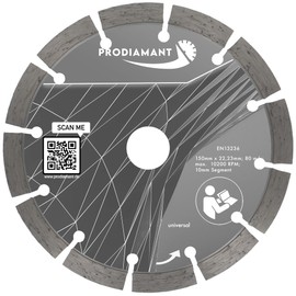 PRODIAMANT Diamond Cutting Disc 10 Mm, Professional Segment, Concrete, Stone, Brick, Universal