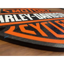 Motor Harley Davidson Logo Wall Door Decor Wooden Sign Plaque 19" wide