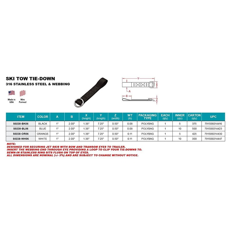 SKI Tow TIE Down for Jet SKI (White)