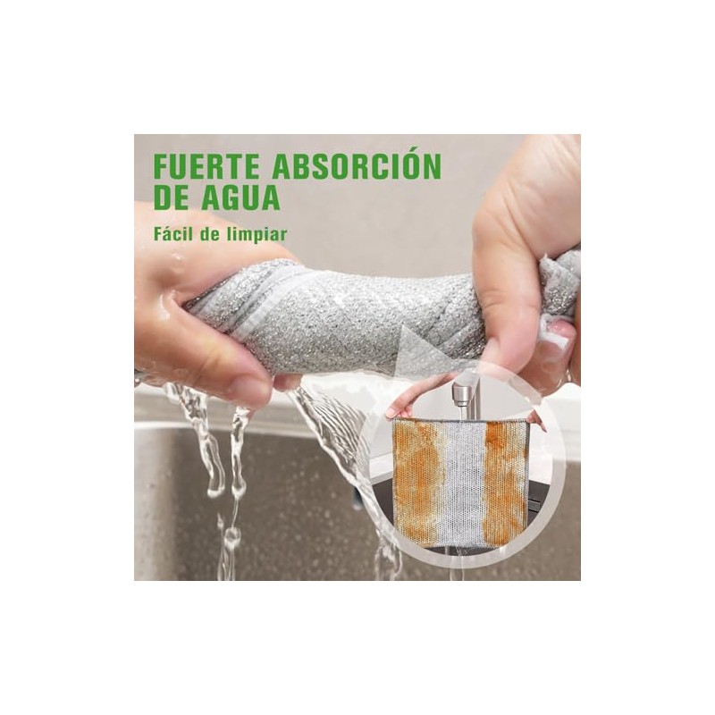 15 PCS Trapos de Limpieza de Doble Capa de Alambre