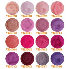 100% Wool Felt/Felting Needle Felting Wet Felting Felt Wool 100 g Pink/Red/Purple/Bronze