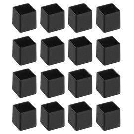 sourcing map 20Pcs Chair Leg Floor Protectors, 20x20mm/0.79x0.79" PVC Anti-Slip Furniture Leg Feet Cover for Hardwood Floors Patio Chair Table Bed, Black