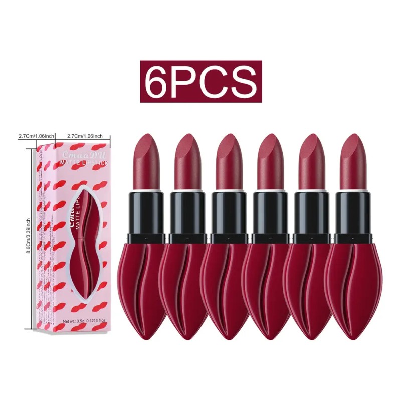 Cmaadu 6 Labiales Mate Fáciles De Aplicar Y Humectantes