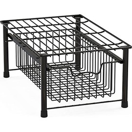 SimpleHouseware Stackable Basket Drawer, Black