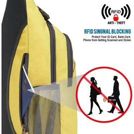 G4Free Anti-theft Shoulder Backpack with Earphone Hole for Outdoor Cycling Travel Hiking Men Women Yellow Daypack Backpack, Yellow, daypack backpack