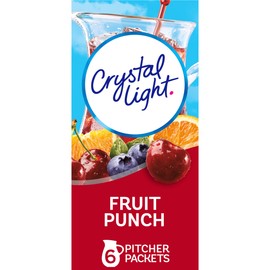 Crystal Light Fruit Punch Artificially Flavored Powdered Drink Mix, 72 ct Pack, 12 Canisters of 6 Pitcher Packets