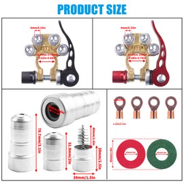 JINGKE Battery Terminal Clamp Connectors 2 Pcs 4 Way Quick Release Disconnect Car Battery Terminal for SAE/JIS Type A Posts, Compatible with Cars, Vans, Trucks and More