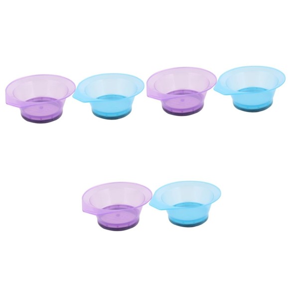 Beavorty 6pcs Transparent Hair Coloring Bowl Reusable Hair Dye Mixing