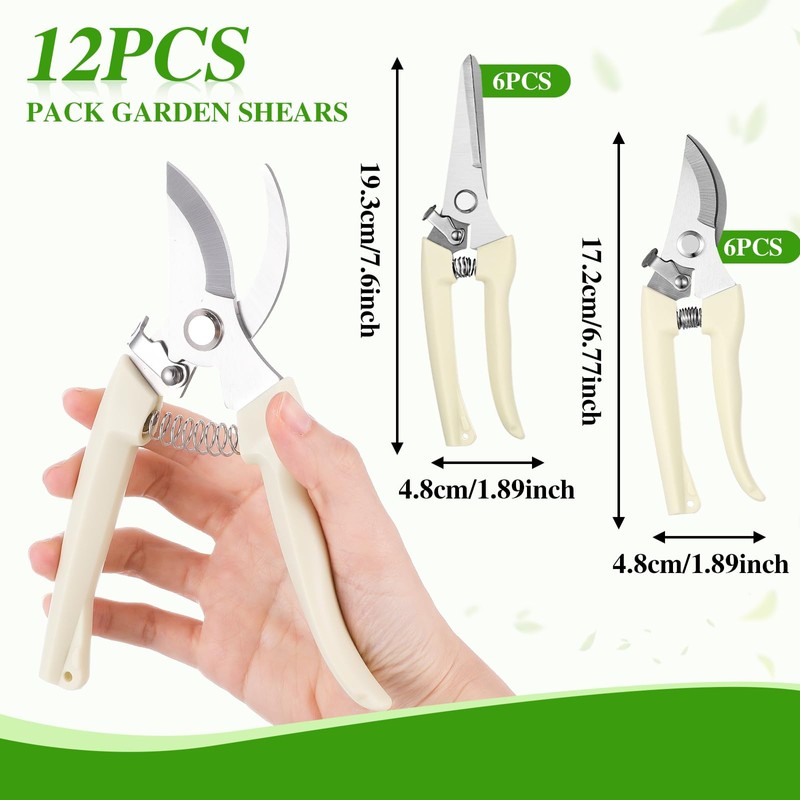 12 Pcs Garden Shears Flower Scissors Pruning Shears Floral Garden