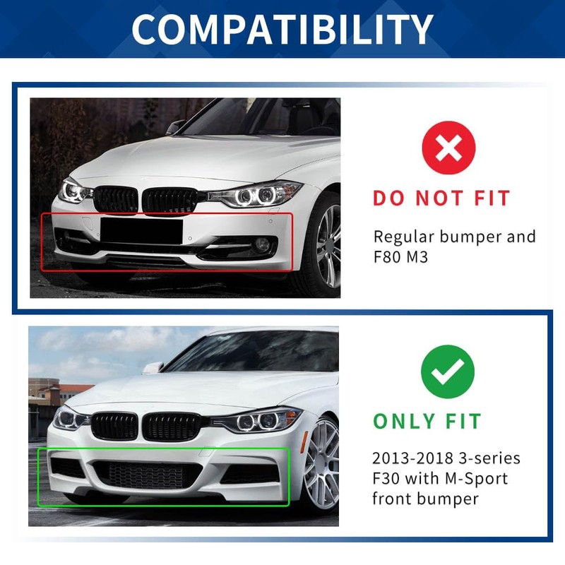 XPHAZZ Front Lip Compatible with 3-Series Sedan M-Sport Package (Gloss