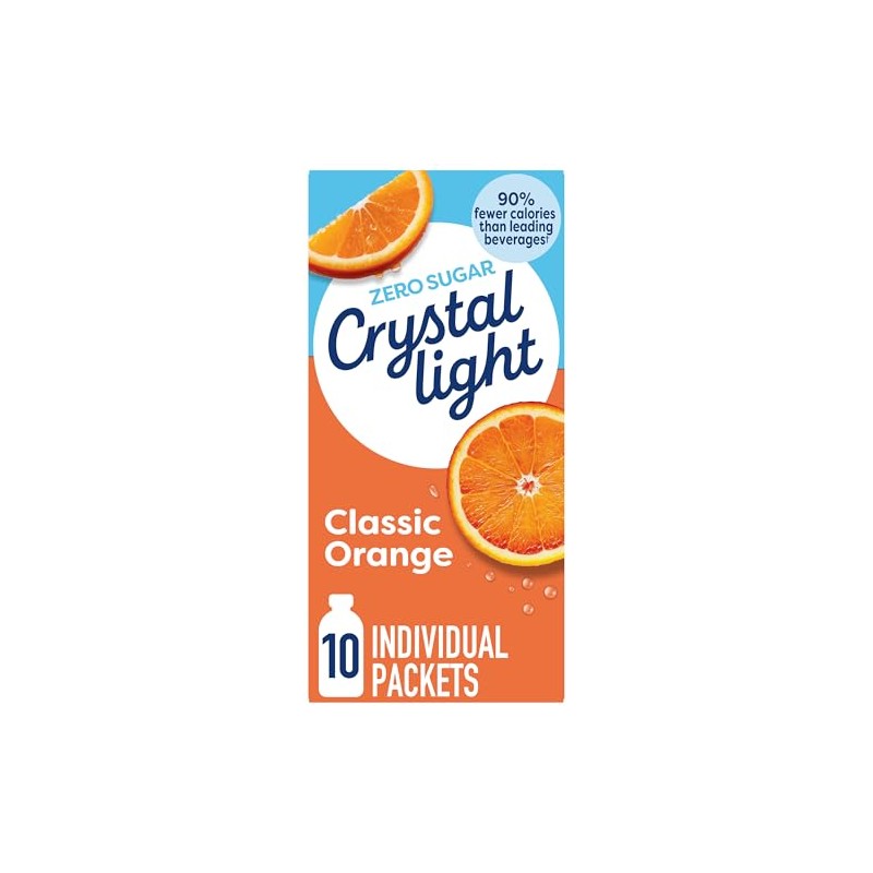 Crystal Light Classic Orange Naturally Flavored Powdered Drink Mix, 120