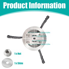 JAMSSOW Steel Wire Grass Trimmer Head,Brush Cutter Strimmer Head,Wired Trimmer Head Replacement,Strimmer Attachments for Garden Moss Weed Rust Removal(3 Head)