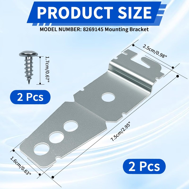MCSDFN 2 Pack 8269145 Dishwasher Mounting Brackets with Screws, Undercounter