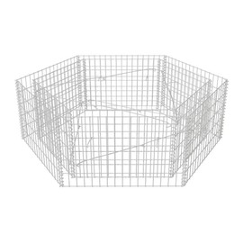 vidaXL Gabion Basket Hexagonal, Galvanised Steel Gabion Planter, Gabion Raised Bed for Garden, High Load Capacity, 63"x55.1"x19.7"