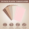 Jinei 10 Pcs Boho Plastic Tablecloth Disposable Rectangle Table Cloths