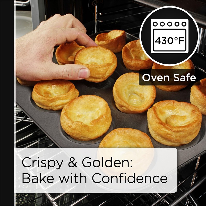 Wrenbury Toughened Yorkshire Pudding Pan 12 Hole - Shallow Non