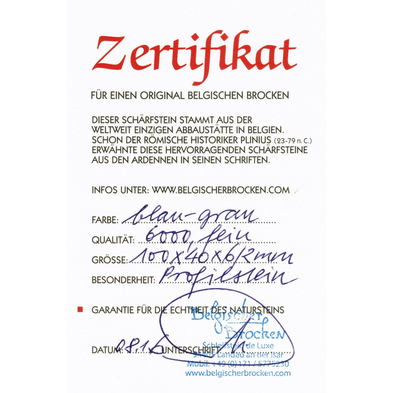 Schleifstein Hohlmeißelstein Belgischer Brocken blau 100x40x6/2 mm Brotmesser-Schnitzwerkzeug-Schärfer