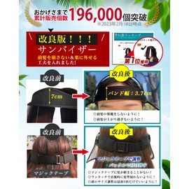 Gokei_Co Women’s Sun Visor, Rain Hat, Rain Visor, Bicycle Cap, UV Protection UPF50+, Sunburn Countermeasure, Wide Brim, Wide Hat, , , blk,