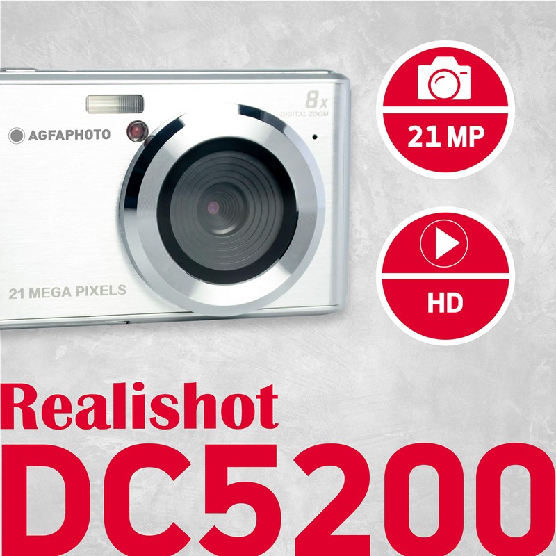 AGFA Photo – Kompakte Digitalkamera mit 21 Megapixel CMOS-Sensor, 8x