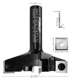 FomaSP CNC Spoilboard Surfacing Router Bit,1/2"(12.7mm) Shank,2-1/2"(63.5mm) Cutting Diameter,Slab Flattening Router Bit,Replaceable Carbide Inserts Wood Planer Bit with 4 Wings for Woodworking.
