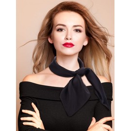 SATINIOR Chiffon Scarf Square Neck Scarf Handkerchief Retro Satin Ribbon Scarf for Women Girls