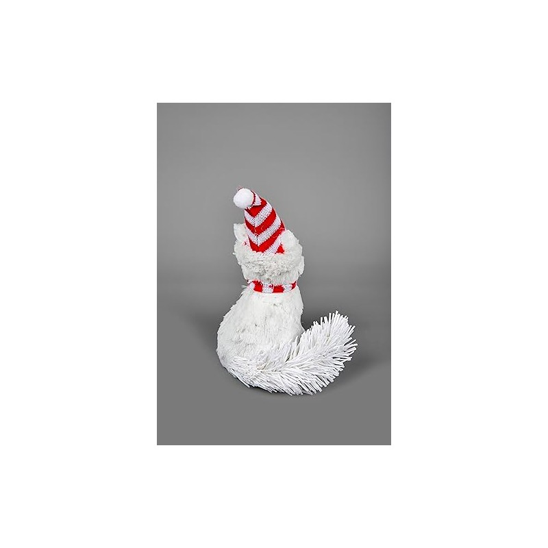 SHATCHI 20cm Arctic Fox Figure Christmas Tabletop Centrepiece Showpieces Home