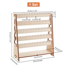 PandaHall Wooden Earring Holder, 5-Tier Jewellery Stand, Earring Holder, Stud Earrings, Display Jewellery Holder, Jewellery Tower, Earring Stand, Organiser, Stud Holder for Stud Earrings, Bracelets,