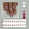 Valentine's White French Tip Press on Nails Short Square Pink