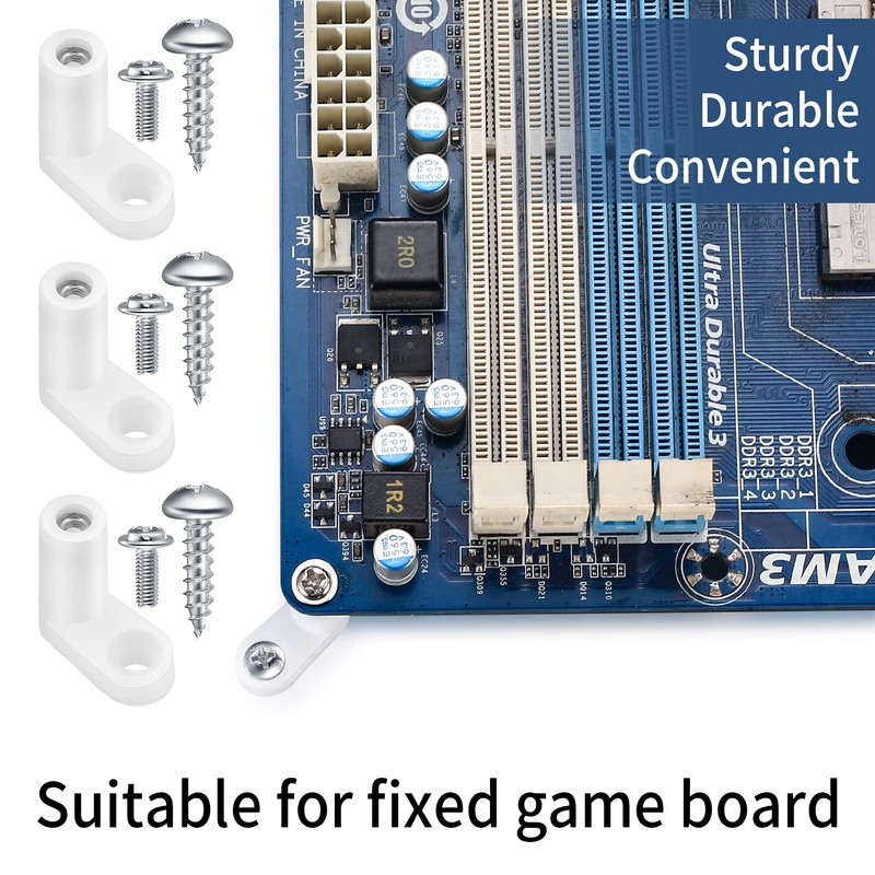 60 Pcs PCB Board Mounting Feet with Screws, White L