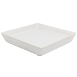 Square Plant Saucer 12 Inch 1 Pack，Plant Trays for Pots, White Ceramic Plant Saucers for Indoors Outdoors, Plant Drip Tray 4 6 8 10 12 14 Inch