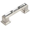 Cosmas 6598SN-C Satin Nickel with Clear Glass Cabinet Handle Pull