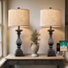 BOBOMOMO 27" Farmhouse Table Lamp Set of 2 with USB