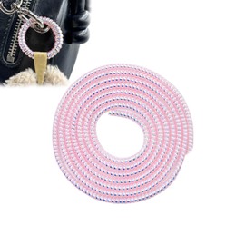 Adehevio Anti-Loss Coil for Doll Keychain,Doll Accessories Prevents Unhooking from Bags,Colorful and Durable，Length 4.9Ft(Keychains and Dolls are Not Included) (Bright Pink)