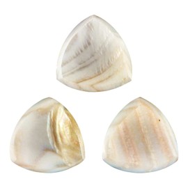 White Abalone Shell Guitar Or Bass Pick - 2.0 mm - 346 Wedge Triangle Shape - Handmade Specialty Exotic Luxury Plectrum - 12 Pack