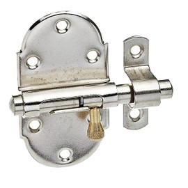 Alberts 128876 Door Bolt with Brass Knob Nickel-Plated Plate 45 x 85 mm Bolt Diameter 10 mm