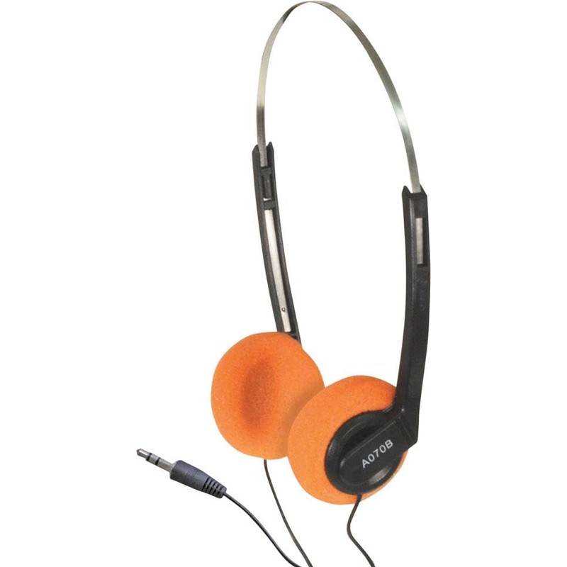 SoundLab Lightweight School Office Stereo Headphones - Orange