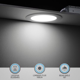 TORCHSTAR Basic Series 12-Pack 6 Inch Ultra-Thin LED Recessed Lighting with Junction Box, CRI90, Aluminum, 5000K Daylight, 5%-100% Dimmable Slim Recessed Downlight, 12W 1100LM, ETL and Energy Star