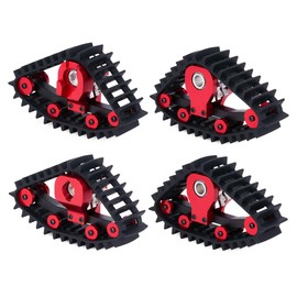 XinGeeek 4PCS TRX4M Snow Tires,Snow Tracks Tires Wheels for Traxxas 1/18 TRX4M RC Crawler Car Upgrades Part (Red)