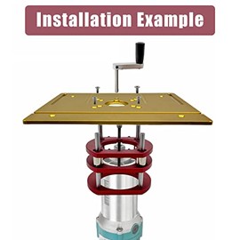 Router Base, 4 Jaw Clamping Router Table Lifting System Base Woodworking Engraving DIY Tools for 64-66mm Diameter Motors